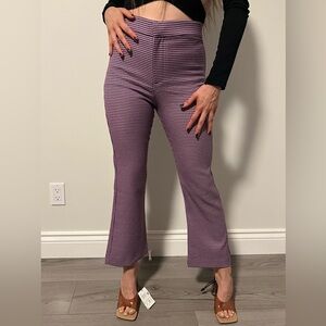 Zara Brand New Stylish Purple Houndstooth Women's Pants Size M & L